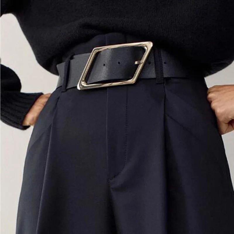 

Ремень из натуральной воловьей кожи Женский, простой черный пояс из искусственной кожи, аксессуары для одежды