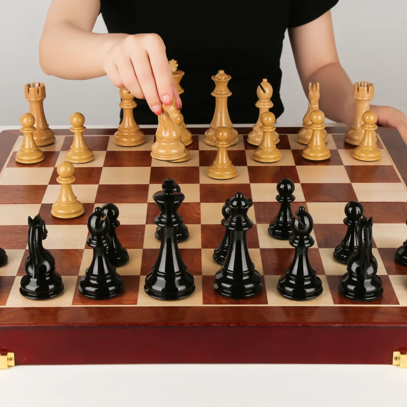 

Wooden Professional Chess Figures Table Board Games Luxury Chess Retro Decoration Medieval Ajedrez Checkerboard Travel Game