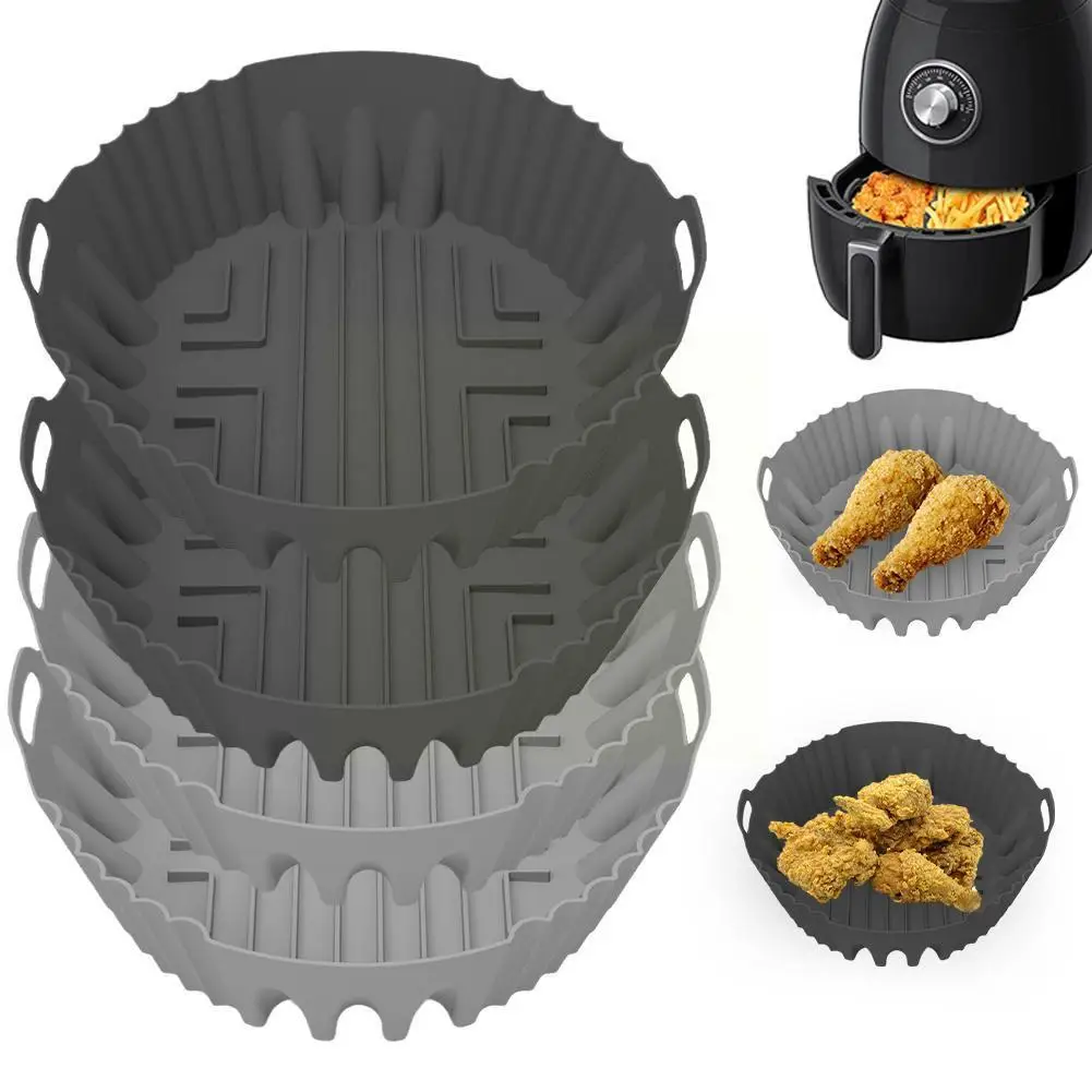 

Round Silicone Air Fryer Pot Universal Oven Baking Kitchen Accessories Mat Tray Color Basket 2 Fried Chicken Home Q1V5