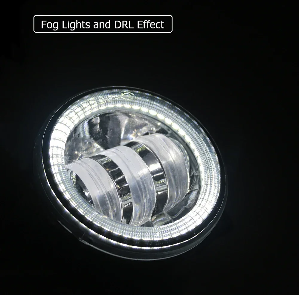 Фото Светодиодные противотуманные фары в сборе для Nissan Armada Frontier Interstar Kix Navara D40 Pathfinder R51 R52 Pixo Angel Eyes DRL Halo Daylight №5