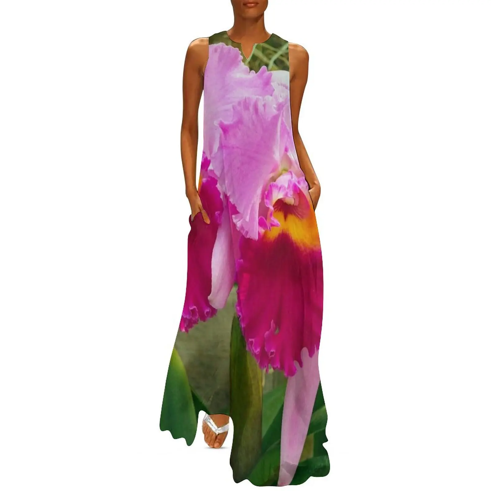 Фиолетовое длинное платье Cattleya Orchid 15 женский летний костюм женское вечернее