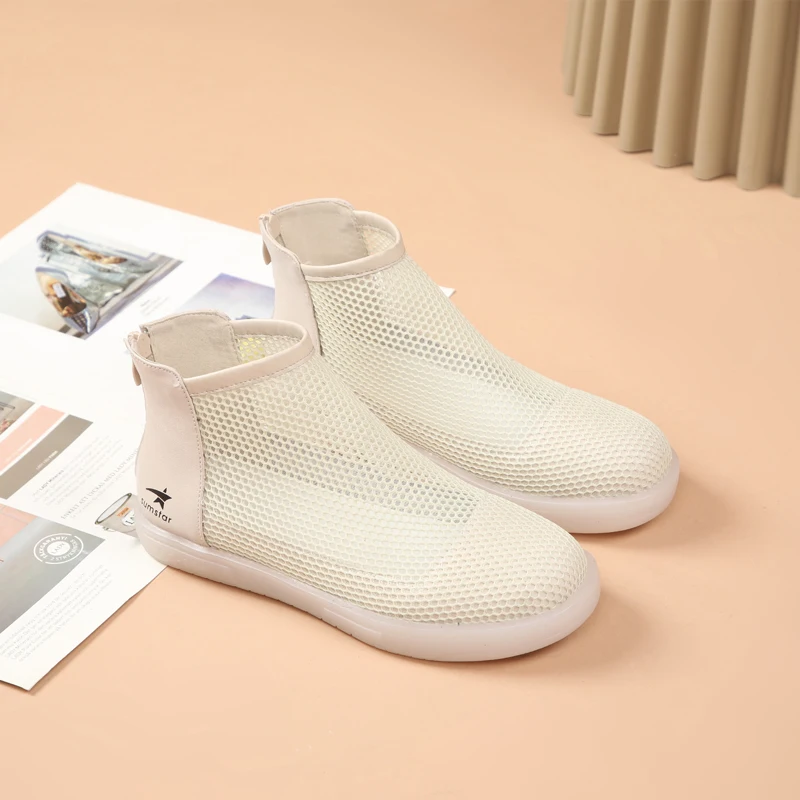 DIMANYU Women's Summer Boots Mesh 2023 New Casual Mesh Women Cool boots Large Size 41 42 43 Anti Slip Breathable Boots Women