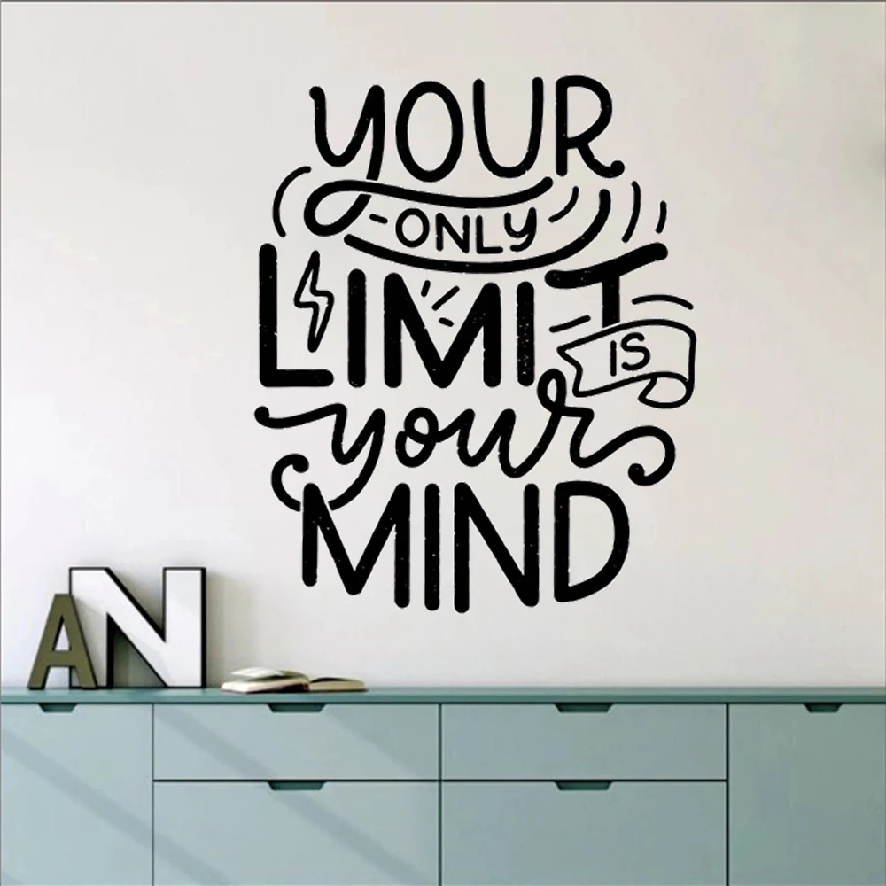 

Wall Decals Your Only Limit Is Your Mind Quotes Stickers Vinyl Murals For Office School Motivational Decor Wallpaper HJ1409