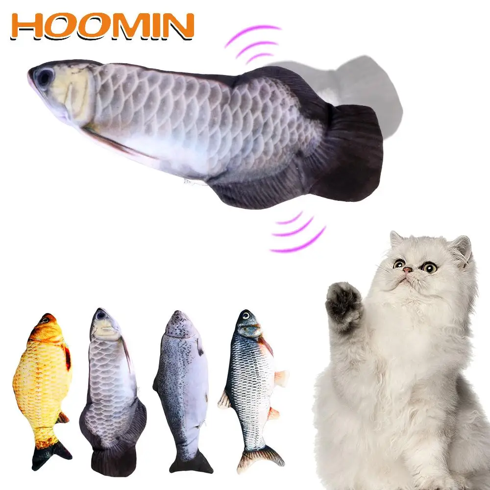 

Жевательная игрушка для домашних животных HOOMIN, игрушка с USB зарядкой, электрическая танцевальная движущаяся мягкая рыба, кошка, Интерактивн...