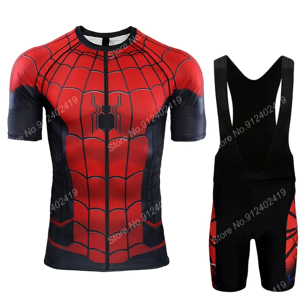 

2022 Spider Cartoon Comics New Cycling Jersey Set Anime Cycling Clothing Road Bike Shirts Bib Shorts Suit MTB Maillot