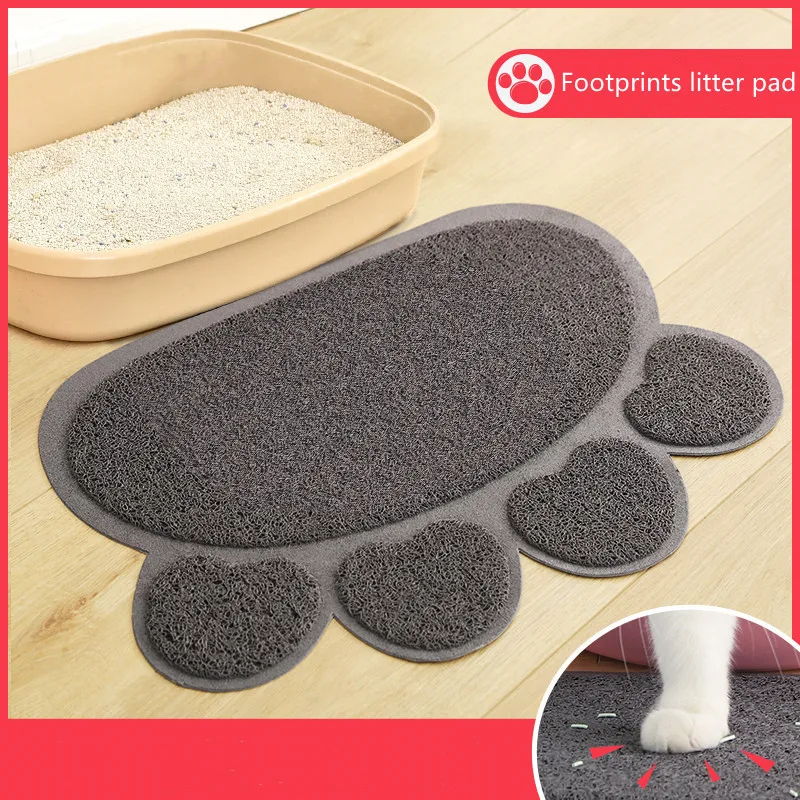 

Non-slip Pet Cat Litter Mat Paw Print Feeding Bowl Placemat Cat Bed Pads Waterproof Litter Trapper Mats Accessories For Cat