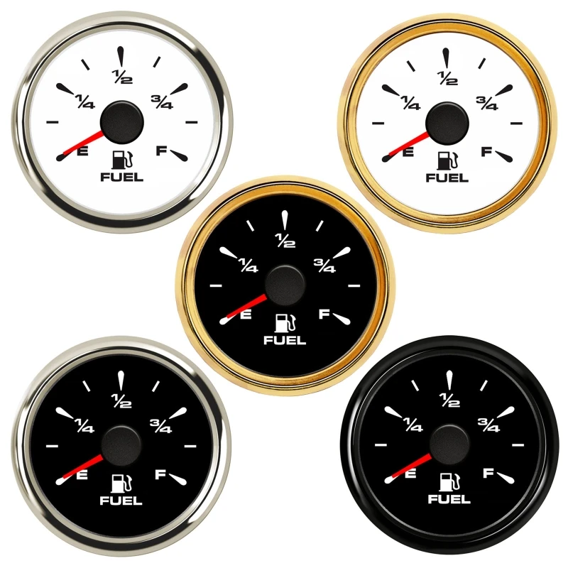 Fuel Level Gauge 52mm Pointer Universal Oil Gas  Meter with LED Backlight for Marine Car Truck Yacht Boat Motorcycle