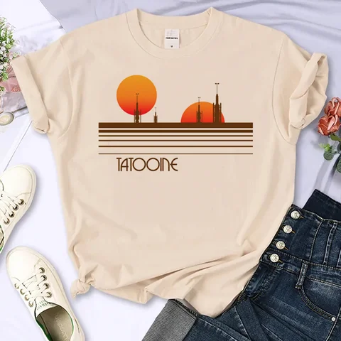 Футболки Tatooine, женские уличные футболки, женская дизайнерская комиксная одежда