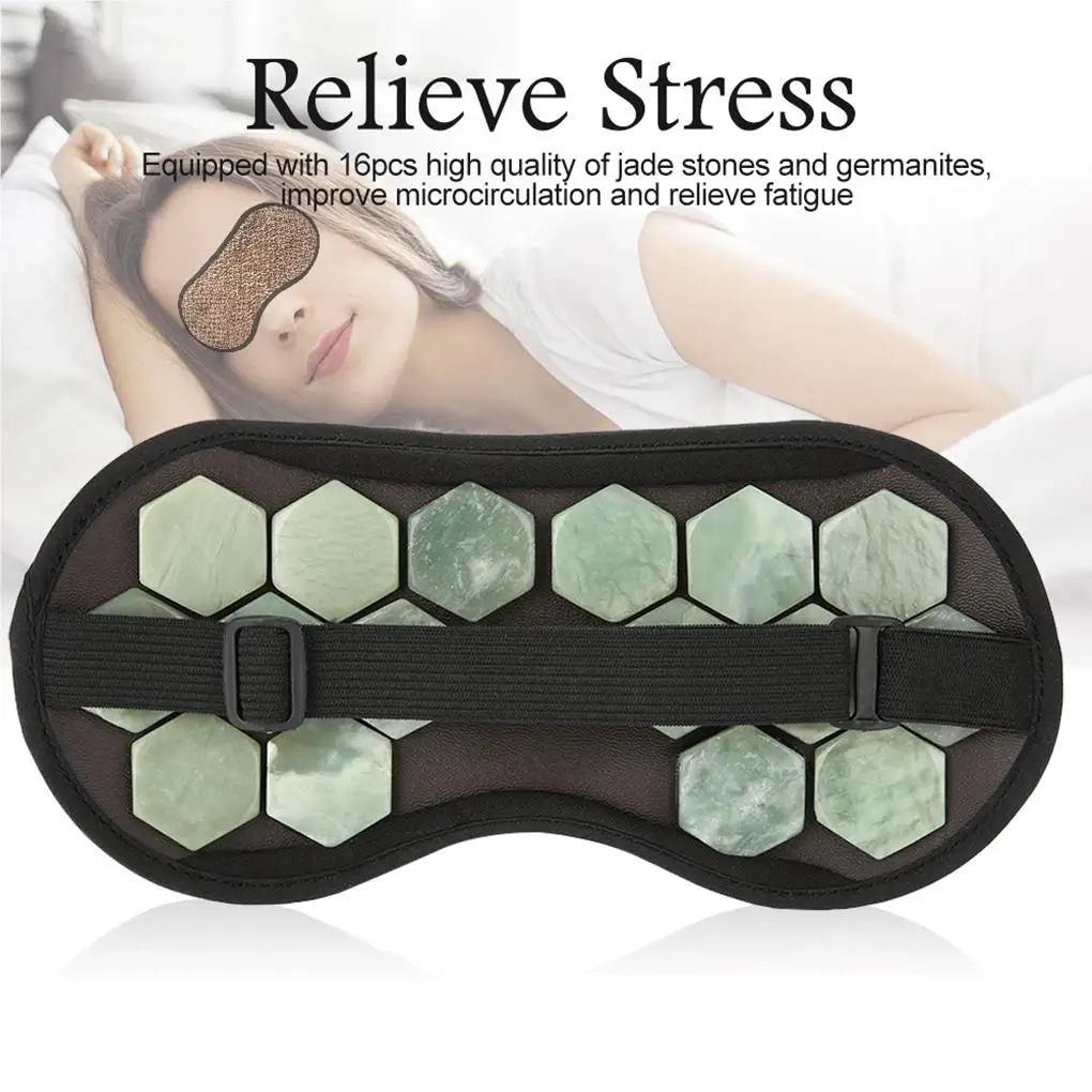 

Natural Jade Stone Germanium Eye Mask Magnet Therapy Sleeping Eyeshade Health Care Jade Stone