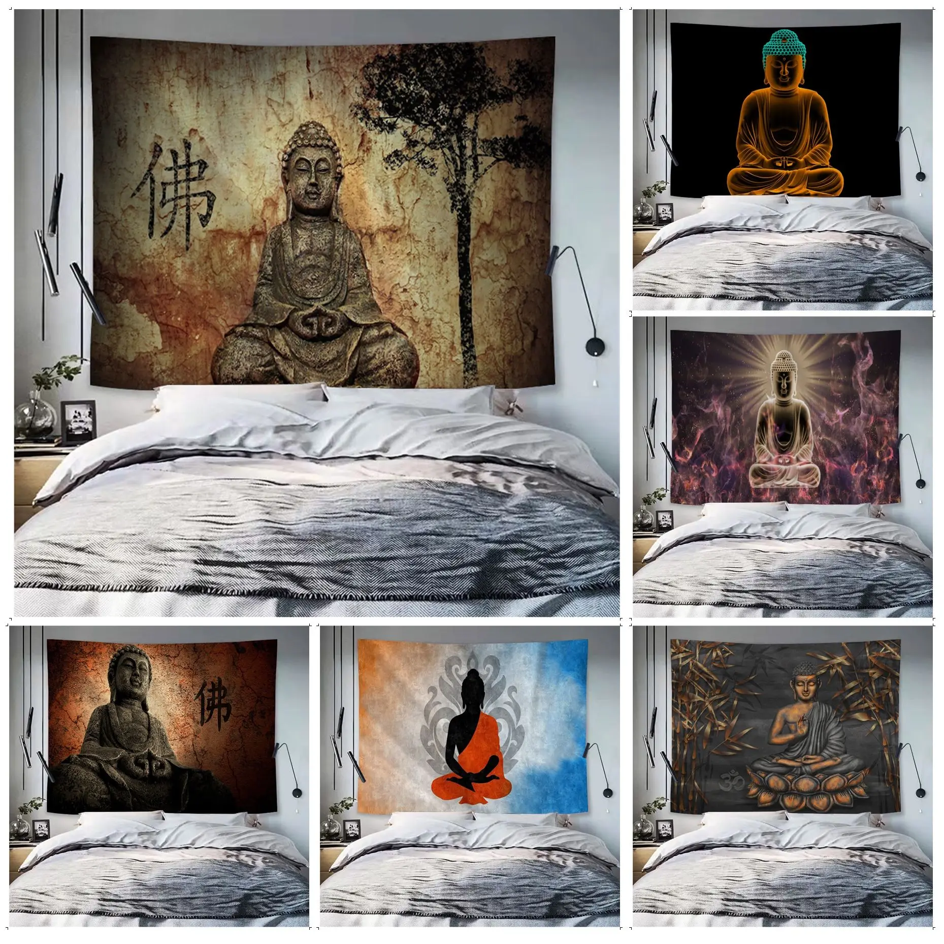 Индийский Будда медитация DIY настенный гобелен дешевый хиппи богемный гобелены