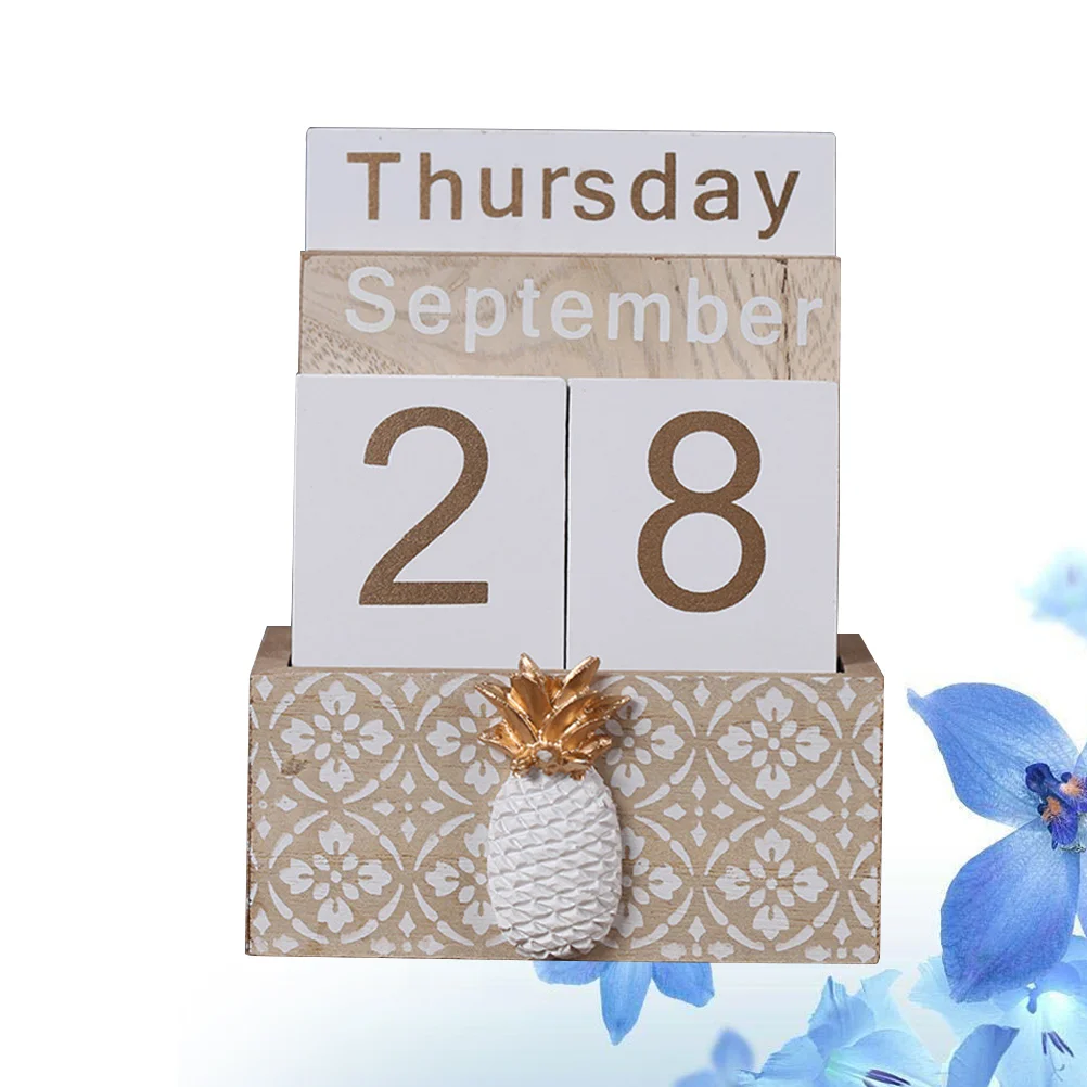 

Календарь деревянный Настольный многоразовый, Декор для дома, вечный дисплей в стиле ретро, винтажные стильные подарки, календари из цветного дерева