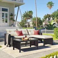 furniture garden sofa combination set outdoor rattan sofa set coffee table is easy to assemble
