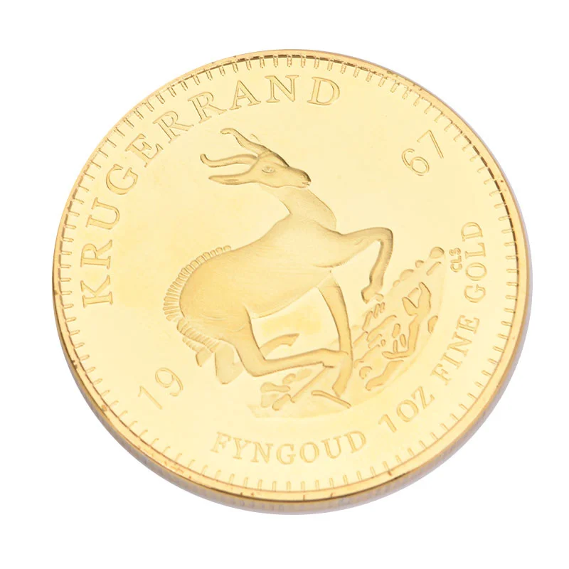 

Южная Африка Krugerrand 1 унция имитация золотой монеты позолоченные Коллекционные монеты с жетоном Пол Крюгера