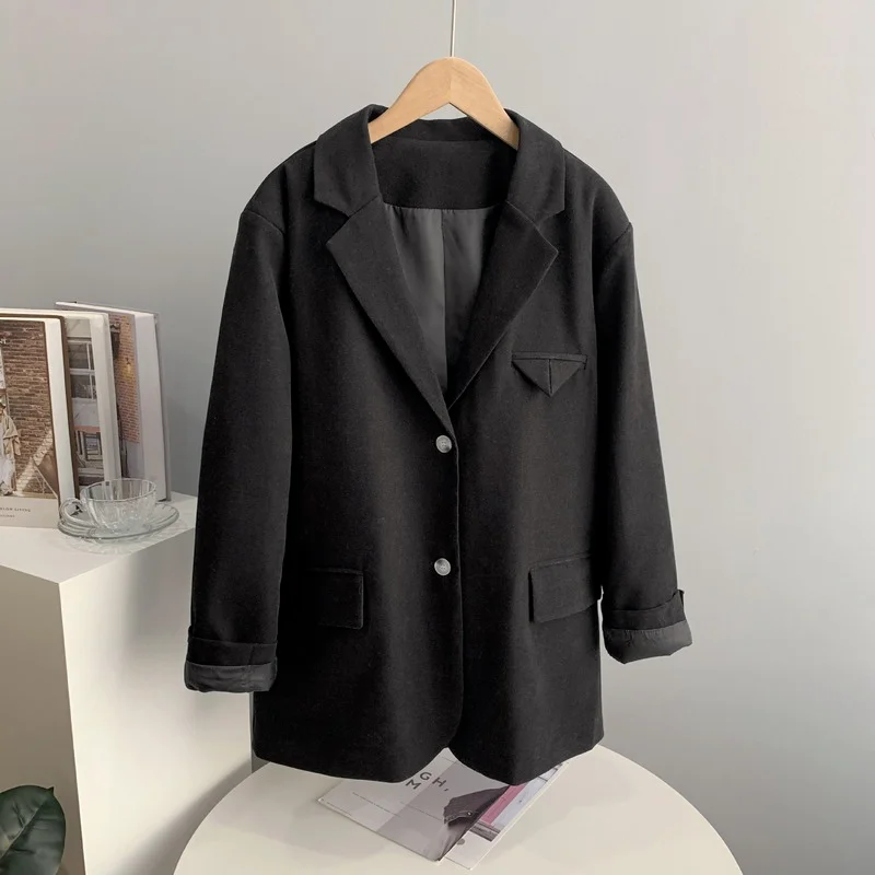 2023 Spring Fall Women Loose Solid Color Suit Jacket Female Candy Color Korean Casual Suit Jacket Woman Harajuku Long Sleeve