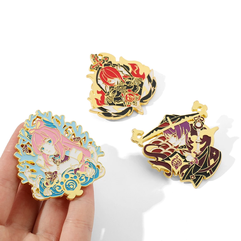 Агриппа игра Genshin ударопрочные броши значки заколки для рюкзаков Аниме Фигурка