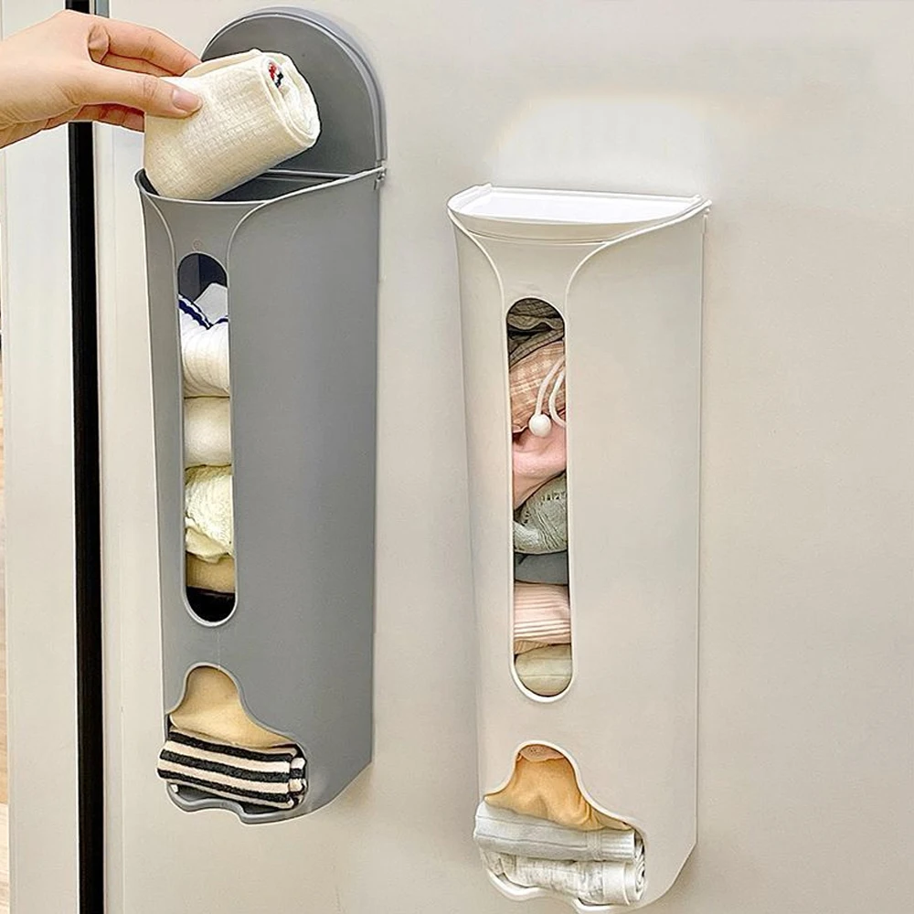 

Closet Wall Hanging Underwear Organizer Socks Storage Rack Home Wall Mount Panties Storage Holder Garbage Plastic Bag Dispenser