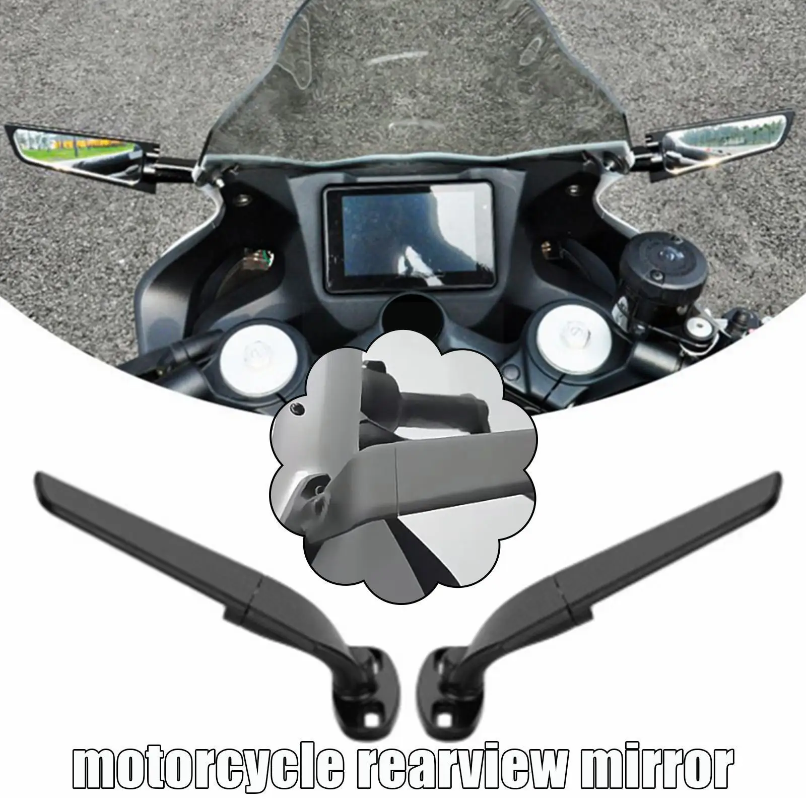 

Motorcycle Mirror Modified Wind Wing Adjustable Rotating Rearview Mirror Moto Accessories for YAMAHA YZF R6 R1 R25 R3 R125 W7T1