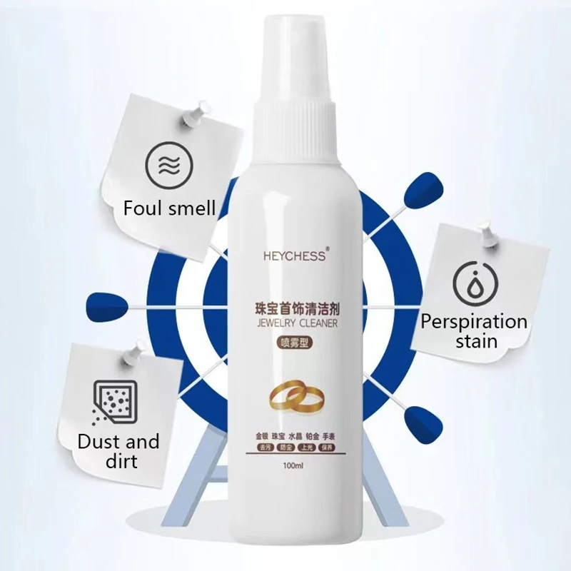 

Jewelry Diamond Cleaner Universal Anti-Tarnish Silver Gold Gem Polishing Solution Cleaning Spray Non-Toxic Long-Lasting Shine