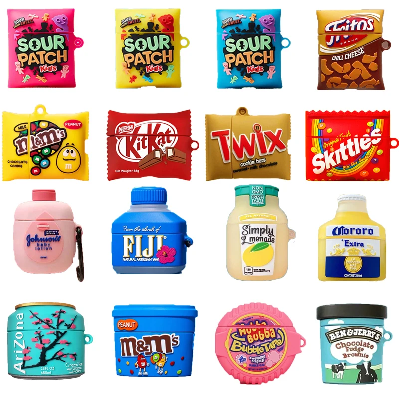 

3D Bluetooth Earphone Case For Airpods Pro Cartoon Drink bottle Creative Silicone Headphone Cover For Airpods 1 2 3 Charging Box