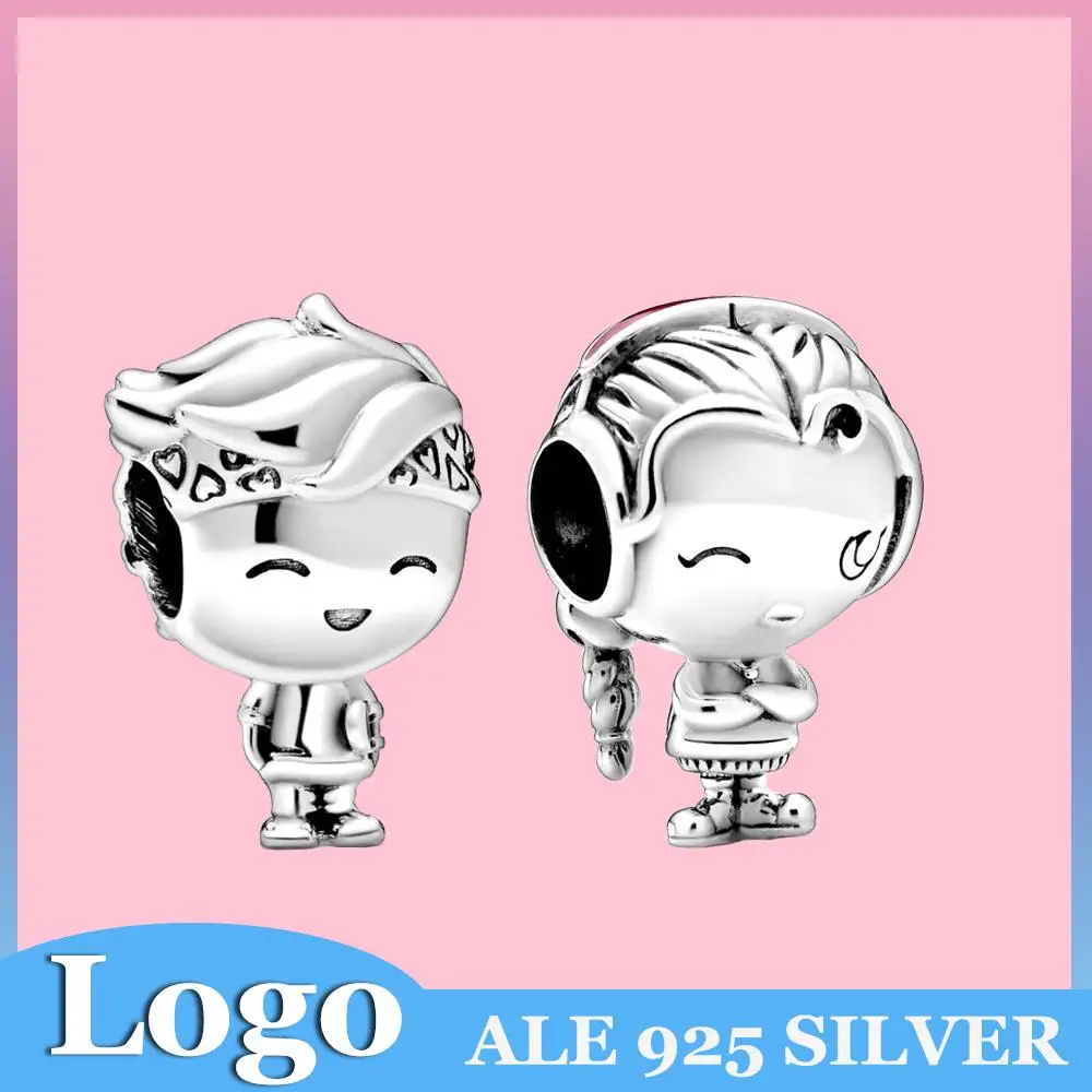 

Couple Love 925 Sterling Silver Lovely Little Boy & Girl Charm Fit Original Pandora Bracelet Fashion DIY Jewelry for Women