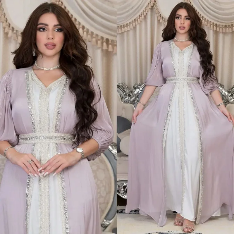 Abaya Dubai Muslim Dress Luxury Ramadan Kaftan Islam Kimono Robe Women Caftan Marocain Maxi Party Dresses 2023 Abayas Femme