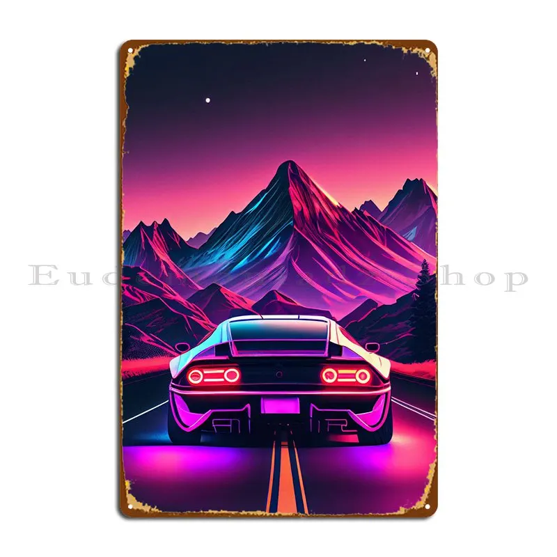 

Synthwave Car 40 Metal Plaque Poster Pub Mural Garage Plaques Wall Custom Print Customize Tin Sign Poster