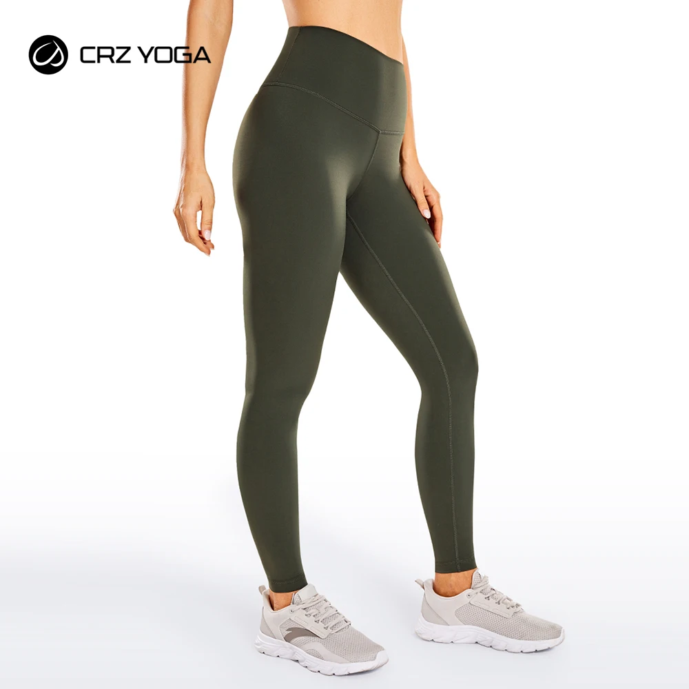 

CRZ YOGA Women's Hugged Feeling Training Leggings 28 Inches - Workout Compression Leggings Athletic Pants Tummy Control