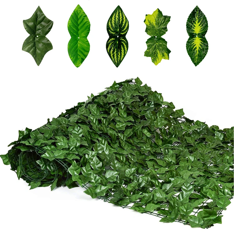 

Artificial Fence Leaf Fence Ivy Evergreen Hedge False Leaf Privacy Screen Faux Fencing Panel Outdoor Backyard Balcony Decoration