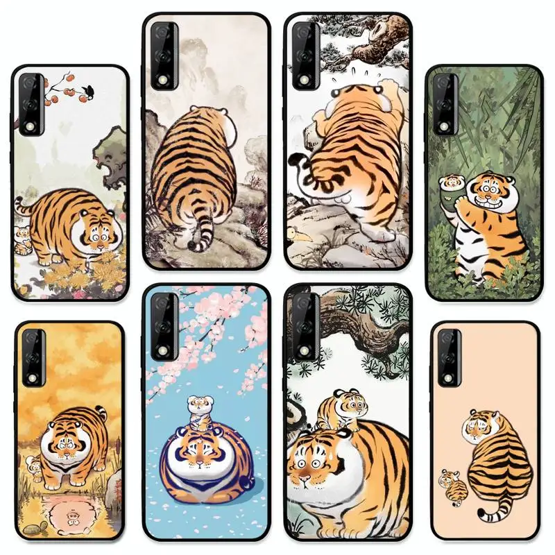 

Cartoon Fat Tiger Phone Case for Huawei Y 6 9 7 5 8s prime 2019 2018 enjoy 7 plus
