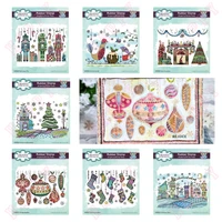 christmas clear stamps snowy town nutcracker garland for diy scrapbook diary decoration photo album handmade paper craft moulds