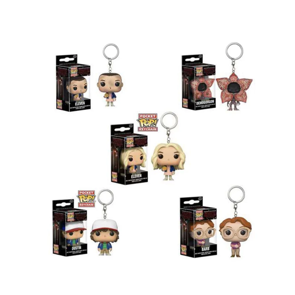 

Keychain Action Figure Toys Stranger Things Vinyl Dolls Keyring Eleven with eggos Demogorgon Model Children Gift