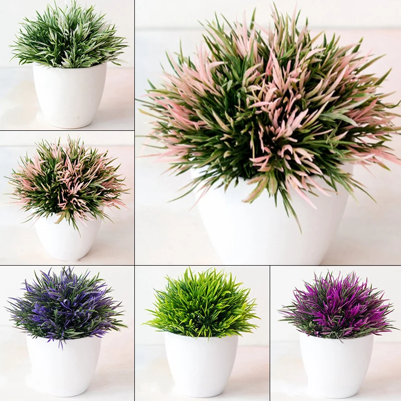 

Artificial Plants Bonsai Stimulation Grass Multi-color Fake Leaf Home Decoration Ornament For Wedding Party Office Decor
