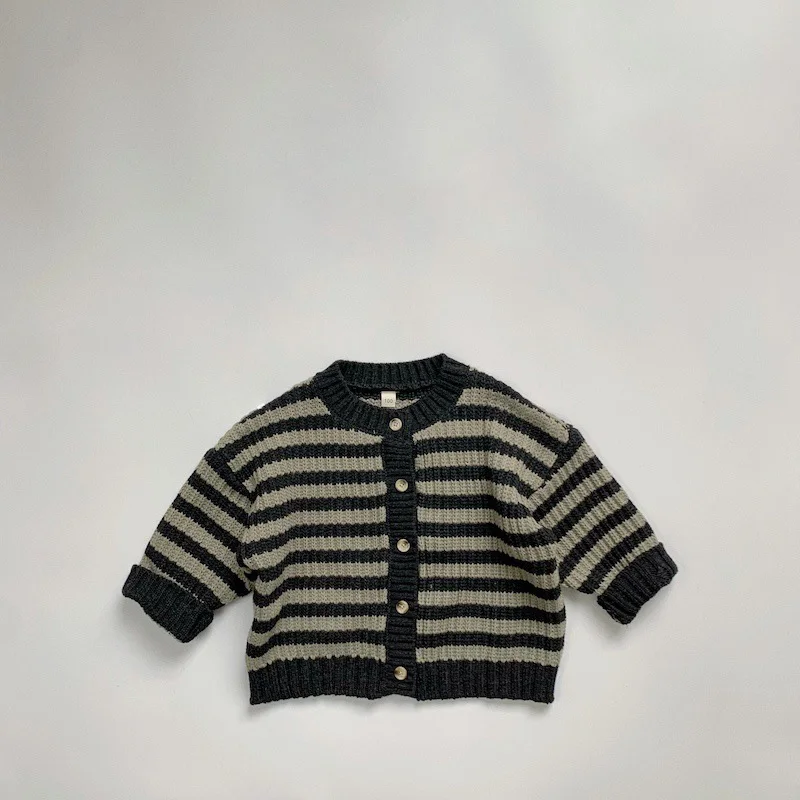 

MILANCEL 2022 Autumn Kids Clothes Striped Boys Sweaters Brief Girls Knitwear Children Cardigans