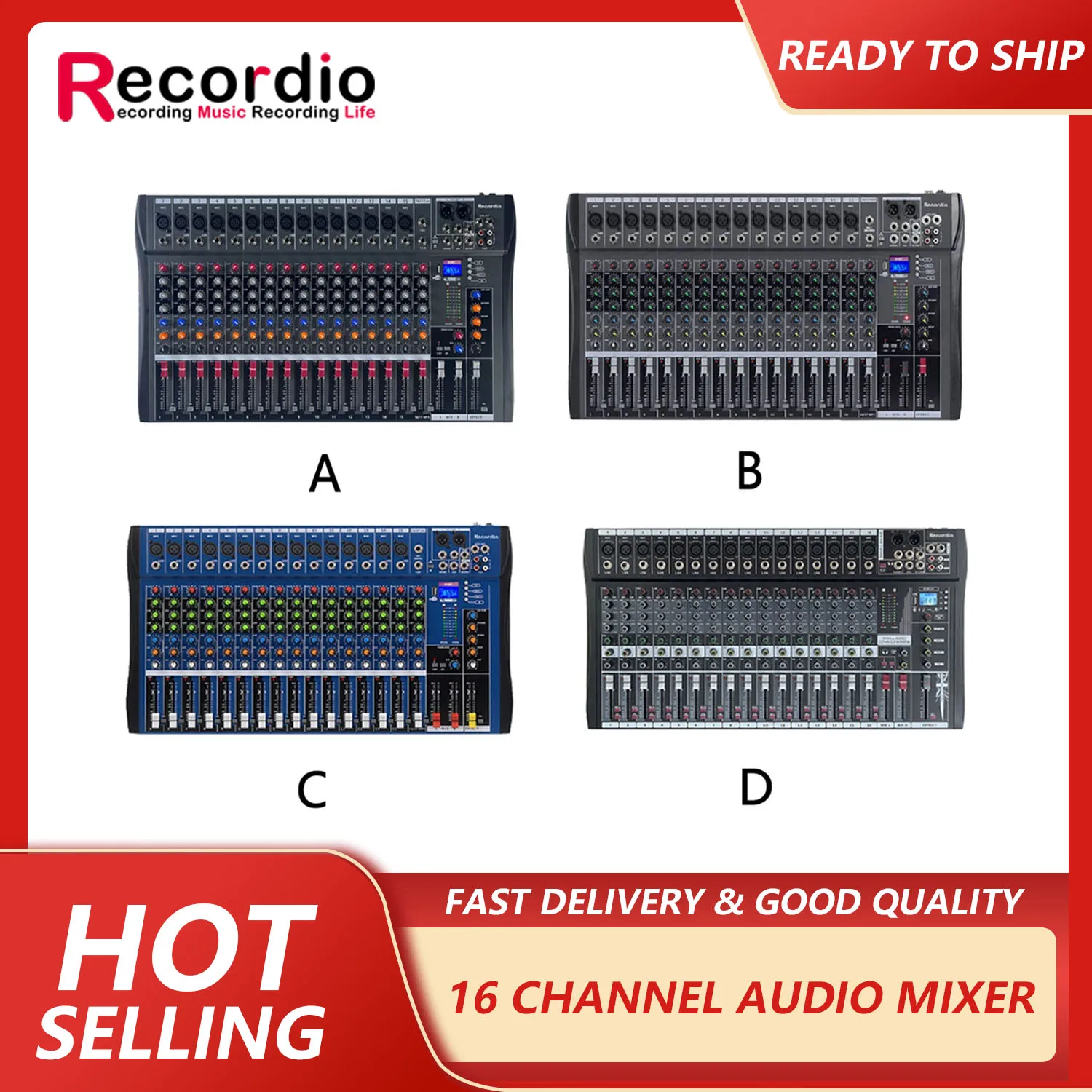 Микшерный пульт GAX-CT16 с цифровым микрофоном, 16 каналов с USB ...