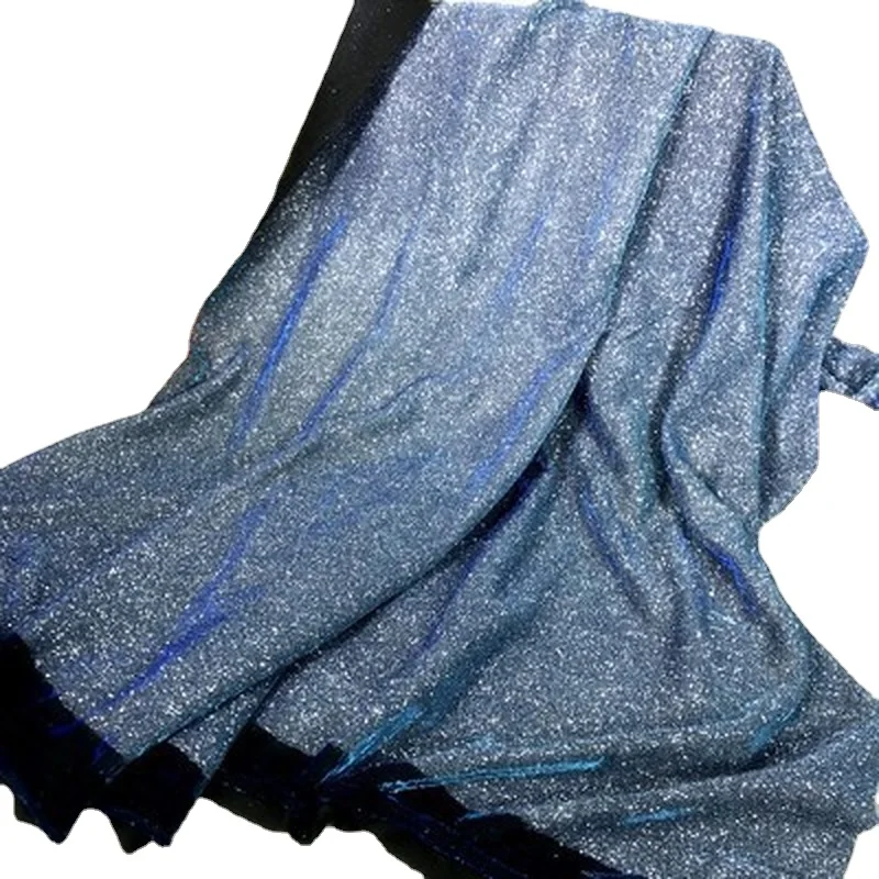 

Светоотражающая лазерная ткань шириной 150 см, яркая стрейчевая дизайнерская ткань, трикотажная ткань для свадебного платья, ткань для шитья