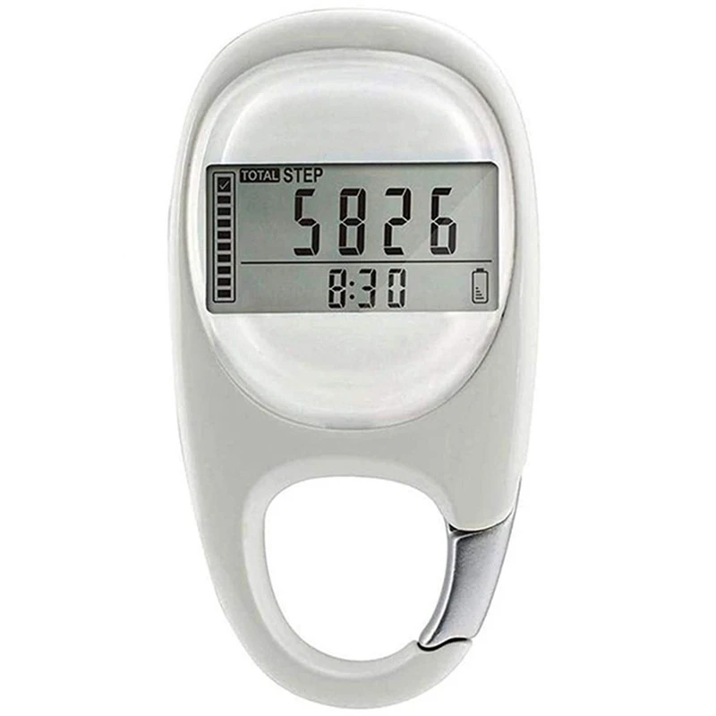 

3D Induction Pedometer Electronic Pedometer With Carabiner Multi-Function Record Distance Tool For Walking And Running