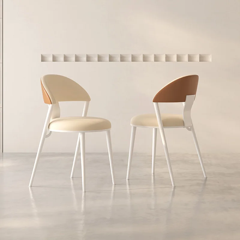 

White Dining Chairs Restaurant Wedding Modern Ergonomic Bedroom Relax Elegant Design Chair Leather Arredamento Nordic Furniture