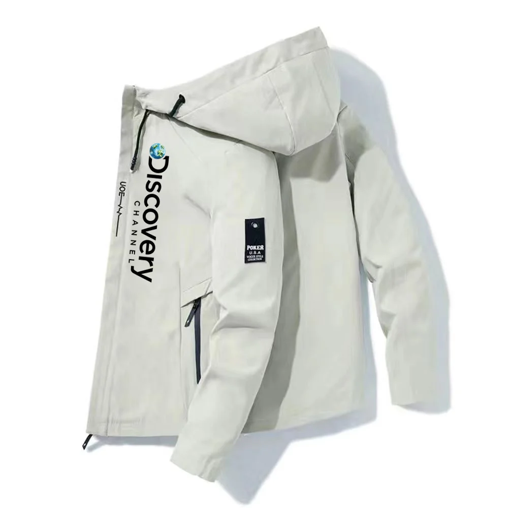 

Куртка-бомбер Discovery Мужская, уличная куртка на молнии с капюшоном, ветрозащитная куртка, спортивная Рабочая куртка