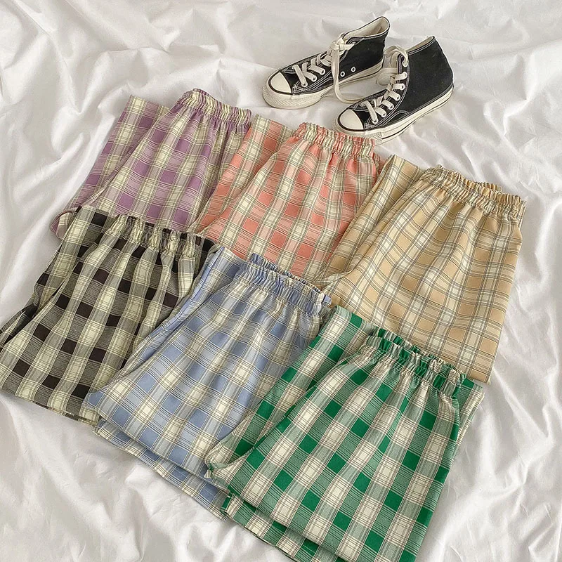 

Baggy Plaid Pants Women Spring Summer New Fashion Casual Streetwear Long Wide Trousers Female Dropshipping Cheap Wholesale