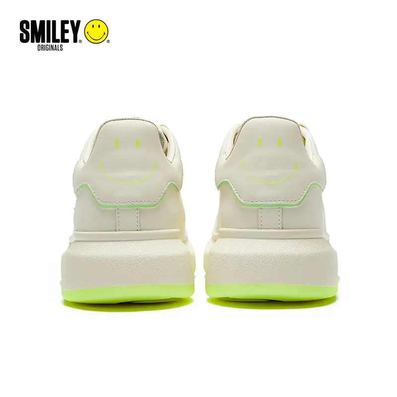 

Smiley маленькая белая обувь Весенняя плоская подошва натуральная кожа толстая подошва Универсальная Спортивная повседневная обувь для скейтборда стиль пары