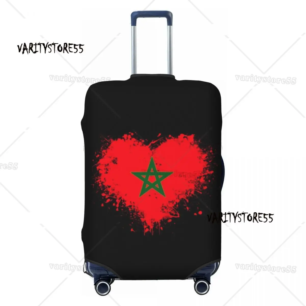 Забавный марокканский флаг в форме сердца чехол для багажа моющийся