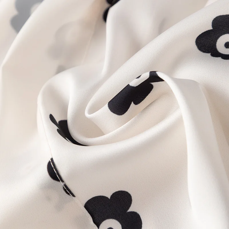 Long Sleeve Lace Women Robe Nightgown Sleep Dress V Neck Printing Kimono Sleep Dress Ice Silk Loose Lounge Home Clothes