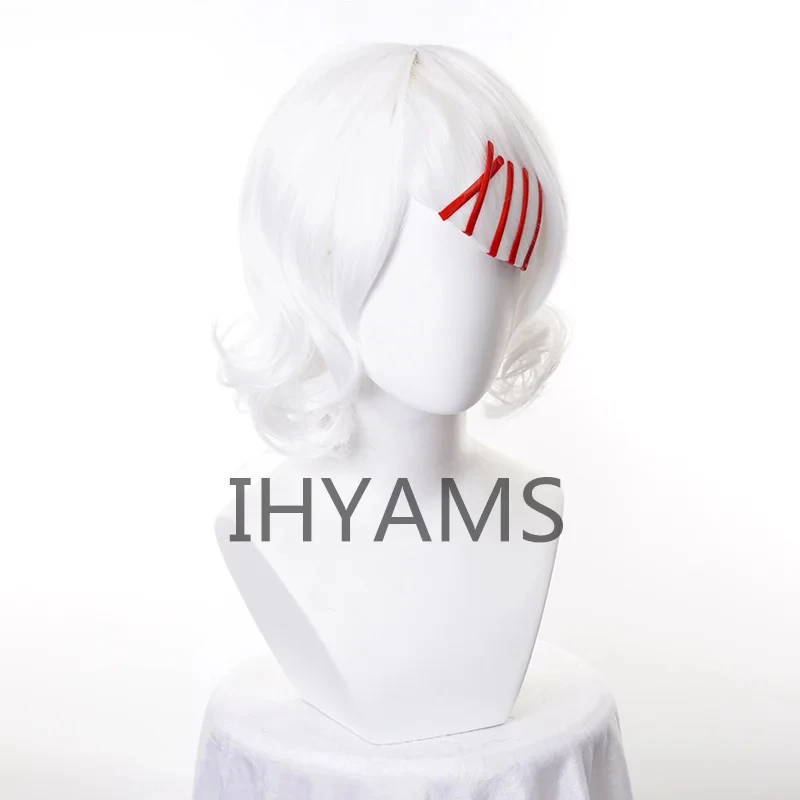 Фото Костюм для косплея Juzo Suzuya Juuzou Pure White Curly Heat Resistant REI + 5 красных заколок + шапочка для парика gf;.9 №1
