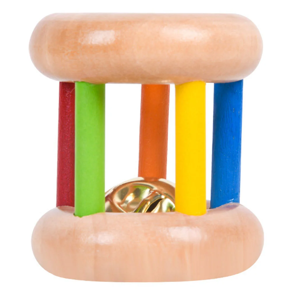

Wooden Hand Kids Funny Shaker Shaking Toy Gift Educational Plaything Iron Bell