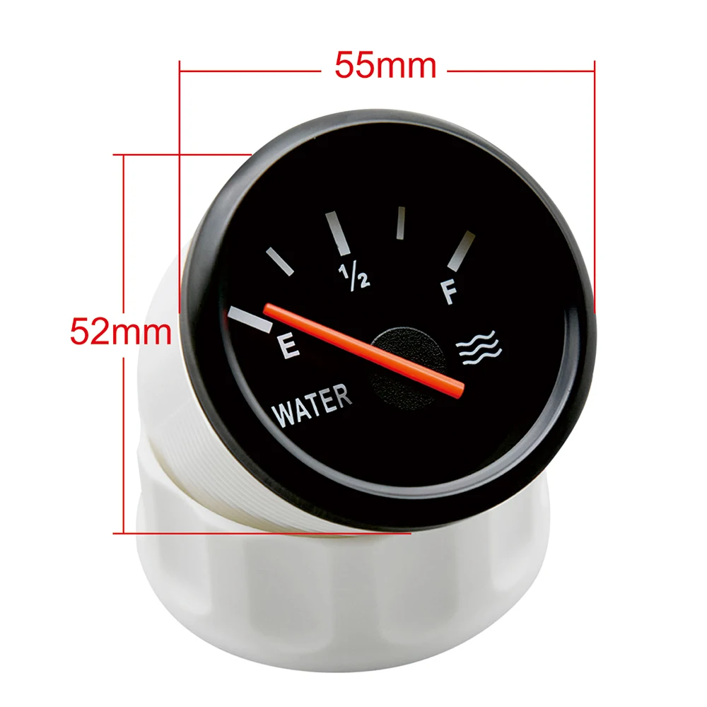 AD 52mm Waterproof Car Boat Fuel Gauge with Red Backlight for 0~190 ohm Water Level Sensor Universal Truck RV |