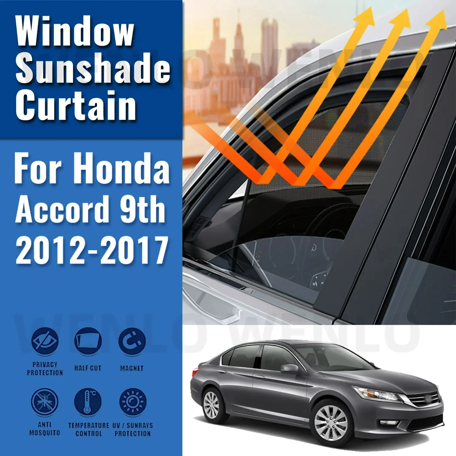 Для Honda Accord 9 2013 2014 2015 2016 2017 Магнитный автомобильный солнцезащитный козырек