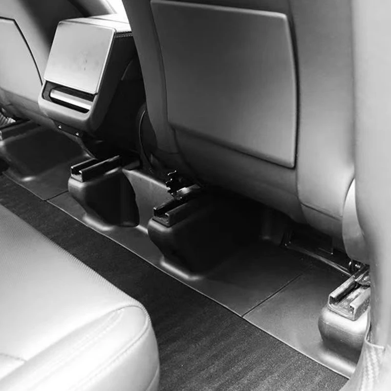 Фото Для Tesla Model Y Juniper / YL (6-местный) 2025-2026+ Защитные накладки TPE под сиденья (уголки) от пинков, аксессуары для 2-го ряда сидений №4