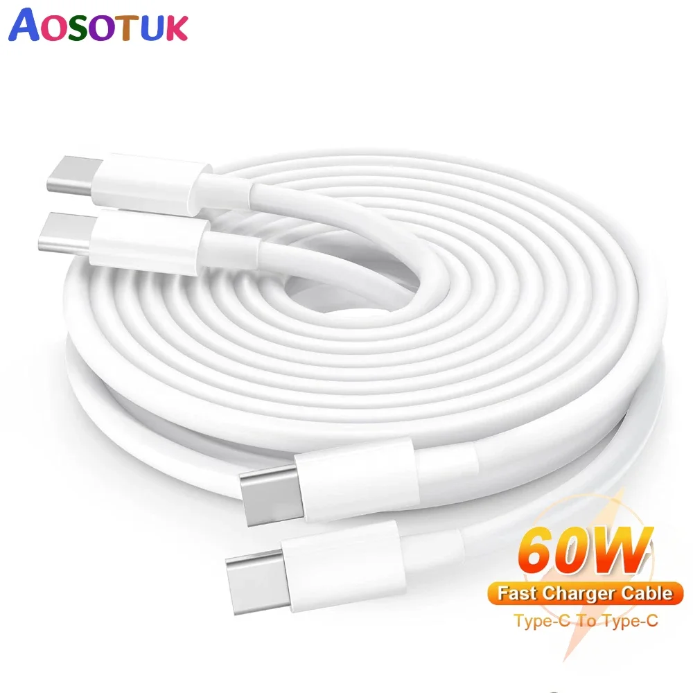 PD 60 Вт USB C — Type Кабель для быстрой зарядки данных Iphone 15 15Pro Huawei Samsung S24 Xiaomi Data Line