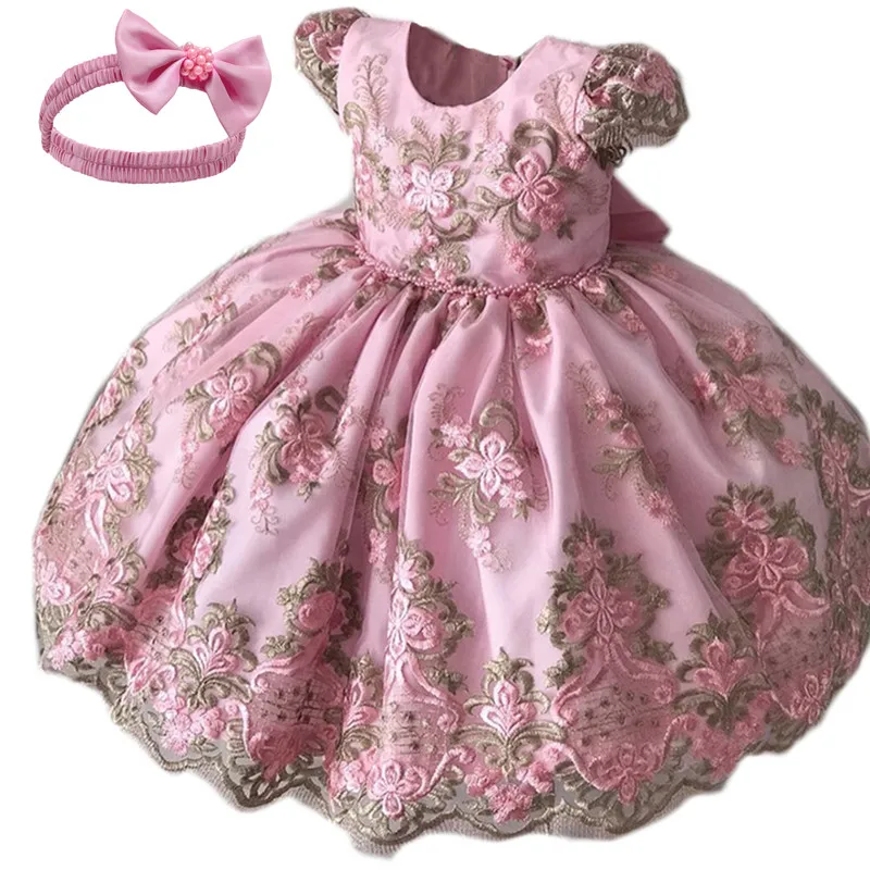 

Flower Baby Girl Clothes 1 Year Birthday Party Dress for Girls Christening Gown Tutu Newborn Baby Girls Dress Vestido Infantil