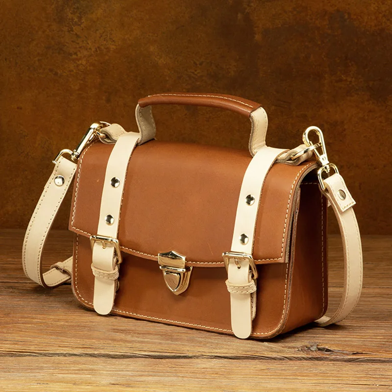 Кожаная сумка через плечо новинка 2024 модная контрастная маленькая Joker кожаная